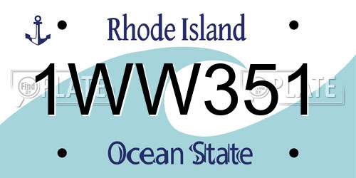 1WW351 Rhode Island License Plate