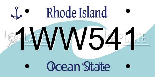 1WW541 Rhode Island License Plate