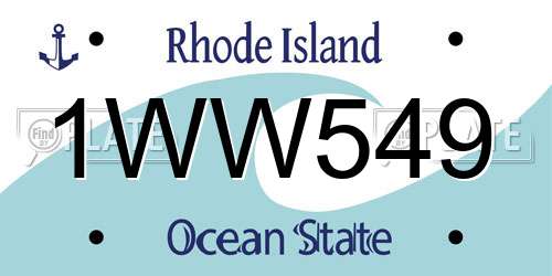 1WW549 Rhode Island License Plate