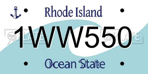1WW550 Rhode Island License Plate