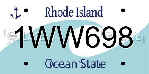 1WW698 Rhode Island License Plate