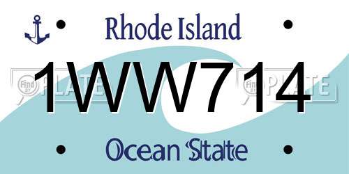 1WW714 Rhode Island License Plate