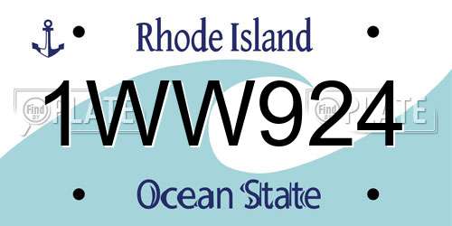 1WW924 Rhode Island License Plate