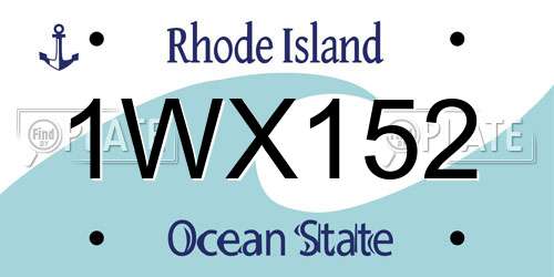 1WX152 Rhode Island License Plate