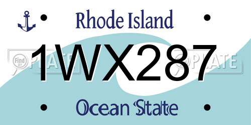 1WX287 Rhode Island License Plate