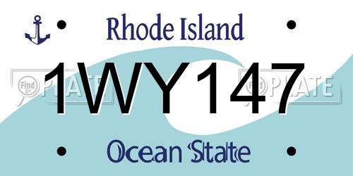 1WY147 Rhode Island License Plate