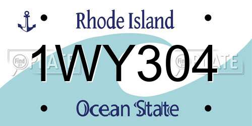 1WY304 Rhode Island License Plate