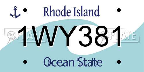 1WY381 Rhode Island License Plate