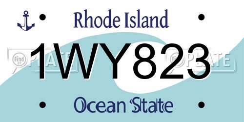 1WY823 Rhode Island License Plate