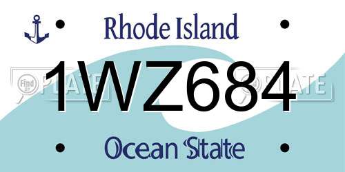 1WZ684 Rhode Island License Plate