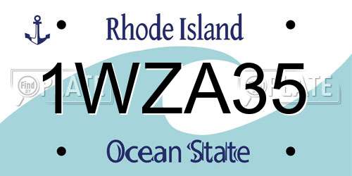 1WZA35 Rhode Island License Plate