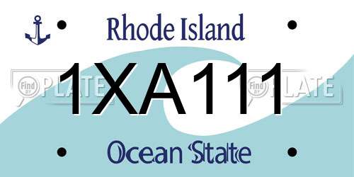 1XA111 Rhode Island License Plate