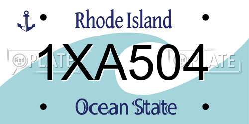 1XA504 Rhode Island License Plate