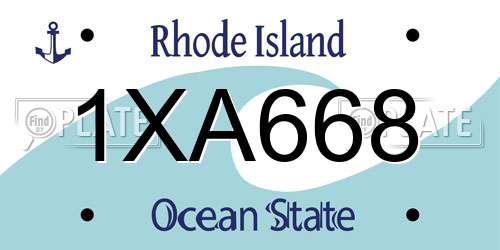 1XA668 Rhode Island License Plate