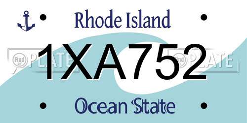1XA752 Rhode Island License Plate