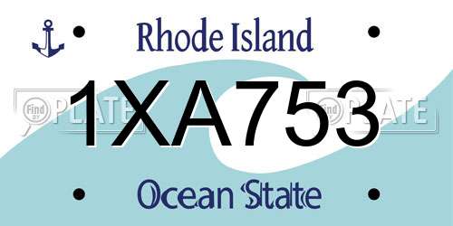 1XA753 Rhode Island License Plate