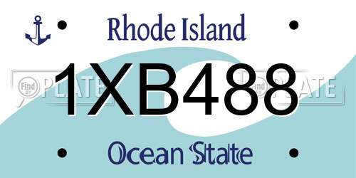 1XB488 Rhode Island License Plate