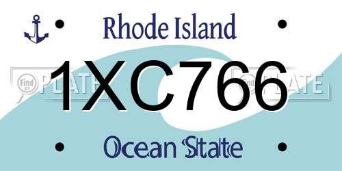 1XC766 Rhode Island License Plate
