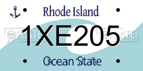 1XE205 Rhode Island License Plate