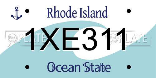 1XE311 Rhode Island License Plate