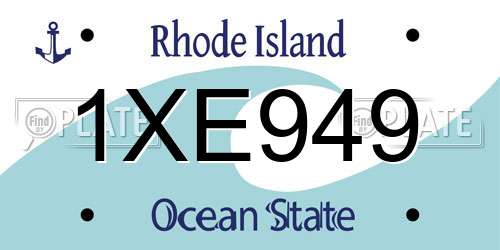 1XE949 Rhode Island License Plate