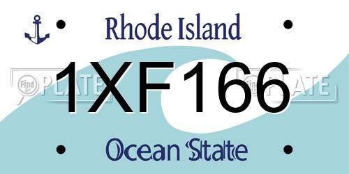 1XF166 Rhode Island License Plate