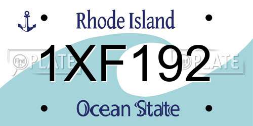 1XF192 Rhode Island License Plate