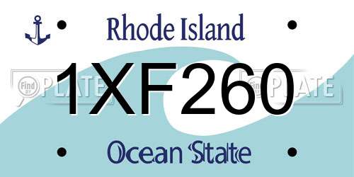 1XF260 Rhode Island License Plate