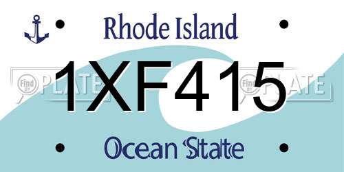 1XF415 Rhode Island License Plate