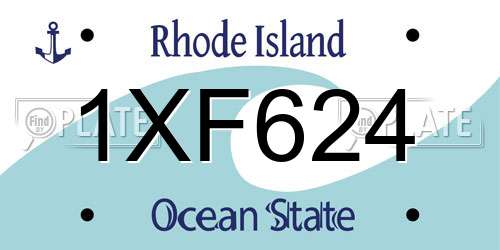1XF624 Rhode Island License Plate
