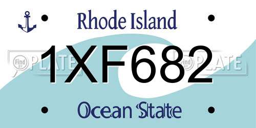 1XF682 Rhode Island License Plate