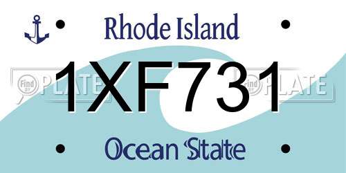 1XF731 Rhode Island License Plate