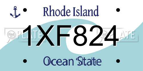 1XF824 Rhode Island License Plate