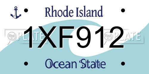 1XF912 Rhode Island License Plate