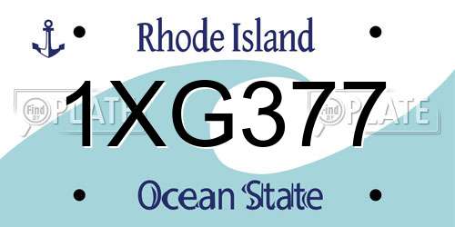 1XG377 Rhode Island License Plate