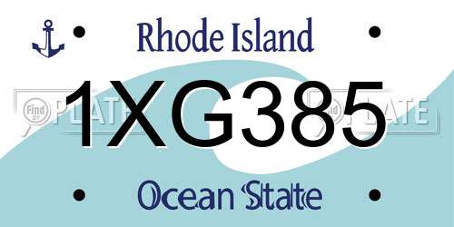 1XG385 Rhode Island License Plate