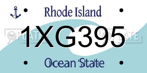 1XG395 Rhode Island License Plate