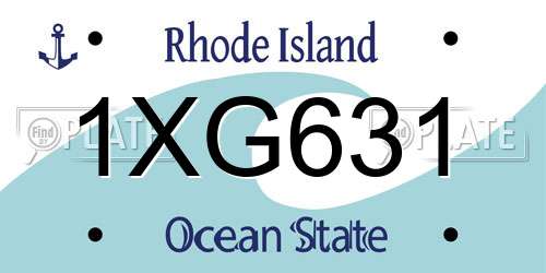 1XG631 Rhode Island License Plate
