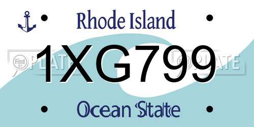 1XG799 Rhode Island License Plate