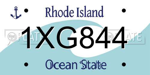 1XG844 Rhode Island License Plate