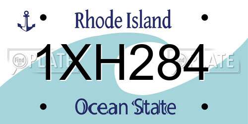 1XH284 Rhode Island License Plate