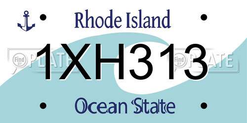 1XH313 Rhode Island License Plate