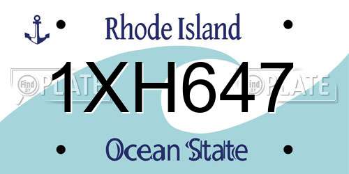 1XH647 Rhode Island License Plate