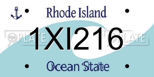 1XI216 Rhode Island License Plate