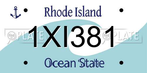 1XI381 Rhode Island License Plate
