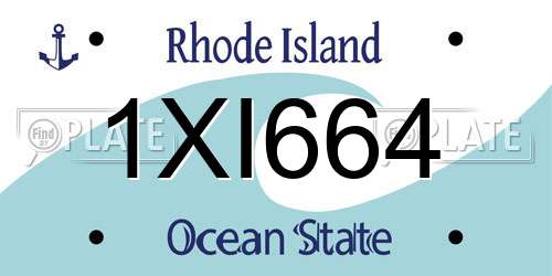 1XI664 Rhode Island License Plate
