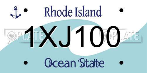 1XJ100 Rhode Island License Plate