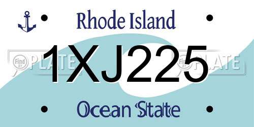1XJ225 Rhode Island License Plate