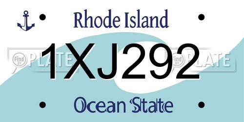 1XJ292 Rhode Island License Plate