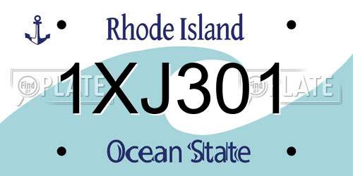 1XJ301 Rhode Island License Plate